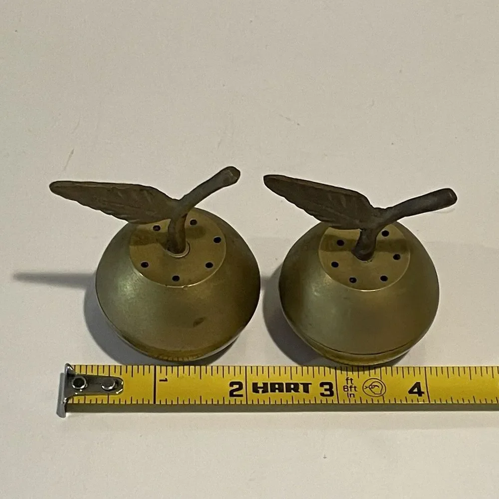 Vintage Brass Apples Salt &‎ Pepper Shakers